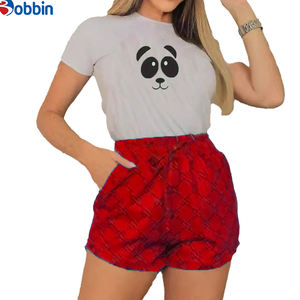 Ensemble 2 pièces tendance et très vendu : T-shirt court ajusté et short de sport décontracté style hip-hop, écologique, pour femme - Product Image 3