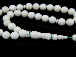 Tasbih en os de buffle de qualité supérieure, fait main, pour la prière musulmane - Product Image 2