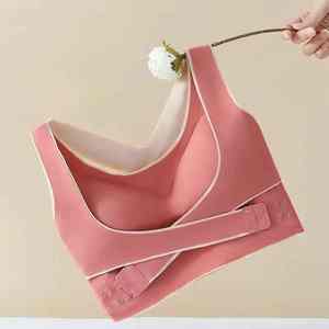 Sujetador deportivo para mujer, con hebilla ajustable frontal, inalámbrico, acolchado, cómodo, para gimnasio, yoga, transpirable, para entrenamiento, fitness, de baja intensidad - Product Image 6