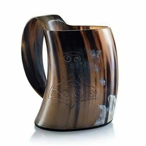Authentic 100% Original Natural Agate Viking Drinking Horn Mug New Design Polished India Beer Tankard Original <b>Craft</b> Product - Product Image 2
