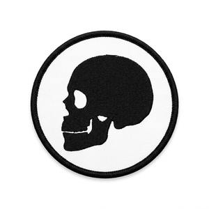 Parche Bordado Personalizado de Calavera Blanca, Insignia Redonda Negra Termoadhesiva, Venta al por Mayor, Táctico, Gótico, Aplique Bordado a Máquina, Pedido a Granel - Product Image 3