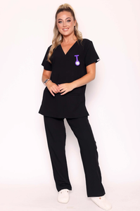 Ensemble de Blouses Médicales Unisexe en Tissu Tricoté Écologique Respirant Anti-Boulochage avec Détection d'Aiguilles, Uniforme d'Infirmière d'Hôpital OEM - Product Image 3