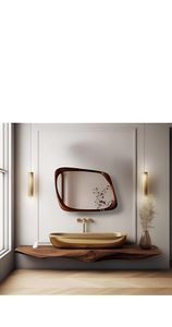 Espejo de Pared de Madera Sólida, Estilo Moderno y Minimalista, Marco Irregular, Espejo Decorativo para Sala de Estar, Hotel, Entrada - Product Image 4