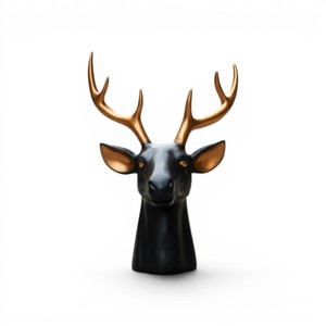 Sculpture moderne de tête de cerf en polyrésine, figurine animale, décoration de table de luxe, statue pour la maison - Product Image 1