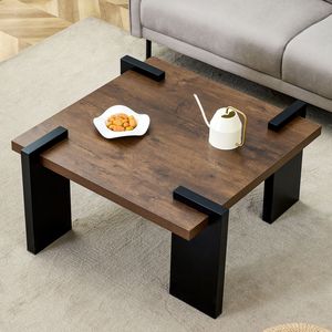 Tavolino da Caffè Moderno Minimalista in MDF Color Noce, Dimensioni 31.5, per Soggiorni e Aree Relax - Product Image 1