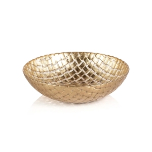 Bol décoratif de luxe européen en métal doré, en forme de lotus, pour centre de table, corbeille à fruits, ou récipient de rangement décoratif - Product Image 3