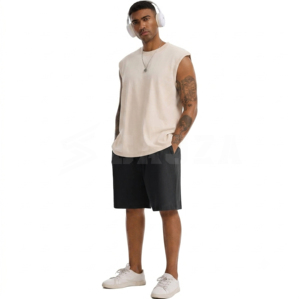 Pantalones Cortos Bermuda Casuales para Hombre, Tejido Oxford Sólido, Transpirables, Ecológicos, de Secado Rápido, Mezcla de Algodón, Cintura Elástica Media, para Gimnasio - Product Image 3