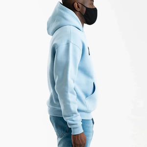 Sudadera con capucha y cremallera Dream Embroidered para hombre, azul claro, informal, de algodón y forro polar, cuello alto, corte regular, con bolsillo frontal con logo. - Product Image 2