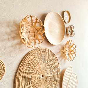 Prix pas cher 2023 Tien Phong artisanat tenture murale décor panier bambou fait main panier décor maison hôtel cadeau - Product Image 4