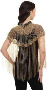 Capa de Hombro con Flecos de Cuentas Doradas para Mujer, de Poliéster, con Borlas, Accesorio para Vestido de Fiesta o Boda, por COTTON COUTURE - Product Image 5