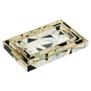 Bandeja Rectangular Grande de Acrílico Ecológico para Servir, para el Hogar, Hotel, Bodas o Regalos, Bandeja de Servir de Acero con Recubrimiento de Esmalte - Product Image 3