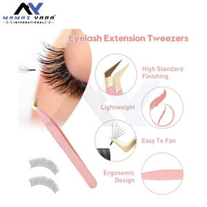 Pince à cils à pointe en fibre, poignée diamant, forme en L, pour volume intense, cils en vison, couleur personnalisée - Product Image 3