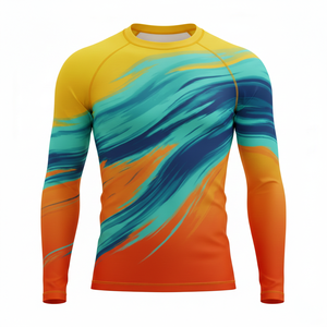 Maillot de compression à manches courtes de qualité supérieure, sublimé, respirant, coutures durables, pour MMA, BJJ, surf, entraînement, personnalisable - Product Image 1