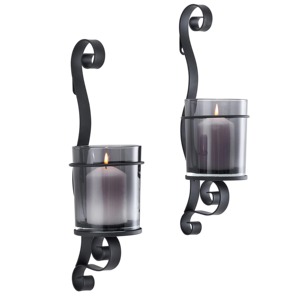 Wall-Mounted Iron Lantern <b>with</b> Clear Glass <b>Jar</b> for Home Decoration - Product Image 4