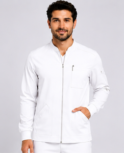 Blouse médicale grande taille pour homme, fermeture éclair intégrale, manches longues, uniforme d'hôpital, coupe confortable, tenue de travail pour médecins et infirmiers, logo personnalisé - Product Image 1