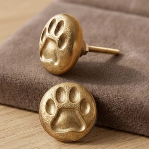 <b>Rustic</b> Industrial Paw Print Cast Iron Eco-Friendly Adjustable Durable Cabinet Knob Furniture Handle Easy Installation for - Product Image 1