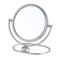 Miroir de table rond moderne en métal avec support pour mariage, maquillage, décoration intérieure - Écologique