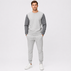 Ensemble survêtement molletonné épais 2 pièces : sweat-shirt oversize et pantalon de jogging à col rond - Product Image 6