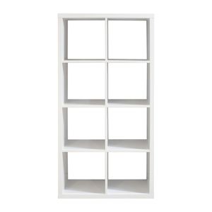 Smart Cube 8-Piece Organizer Storage with Open Back Shelves 2x4 Cube <b>Bookcase</b> for Home & Office <b>White</b> Color - Product Image 3