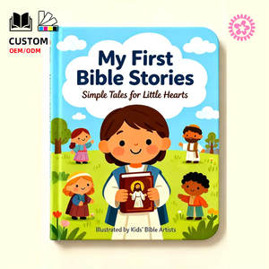 Bible pour enfants chrétiens à reliure parfaite, écologique, avec impression personnalisée, journal de l'histoire biblique, <span class=keywords><strong>livre</strong></span> d'étude biblique pour enfants - Product Image 1