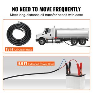 <b>12V</b> 10 GPM <b>DC</b> Automatic Shut Nozzle Hose Portable Electric Self Priming Diesel Fuel Transfer Pump Kit High Efficiency Fuel - Product Image 4