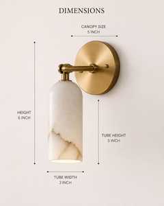 Applique murale moderne en laiton avec abat-jour en marbre, décoration contemporaine pour la maison, pour chambre à coucher, usage intérieur - Product Image 4