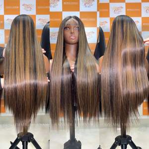 วิกผมมนุษย์สีน้ำตาลและสีบลอนด์ที่ดึงออกมาก่อน13x4วิกผมสีบลอนด์ไฮไลต์ผมมนุษย์สีน้ำตาลสีบลอนด์ - Product Image 5