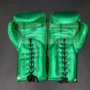 Gants de boxe professionnels personnalisables « No Boxing No Life » en cuir de vachette de qualité supérieure, à lacets, avec rembourrage épais à 4 couches – Vente chaude - Product Image 4