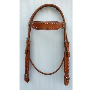 Genuine Leather Western Horse Bridle <b>Rope</b> Halter High Quality Wholesale Price Equestrian Hand-Tooled Customizable Tack Set - Product Image 1