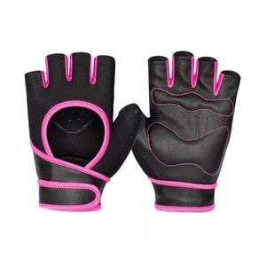 Padded Gloves Pink Trim Fingerless Training Gloves for Cross Fitness and Calisthenics OEM Supplier - Product Image 2
