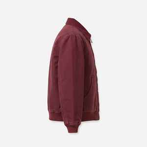 Heavyweight Custom Distressed Heavy Duck Burgundy Canvas Work <b>Jacket</b> Lined Vintage Worker Detroit Carpenter <b>Chore</b> <b>Jacket</b> - Product Image 6