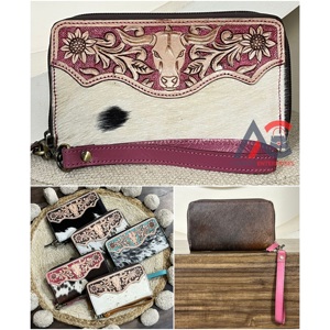 กระเป๋าสตางค์หนังวัวแท้ลายดีไซน์เนอร์ งานแฮนด์เมด ราคาโรงงาน OEM ช่องใส่บัตรและช่องใส่เงินสดหลายช่อง เหมาะสำหรับใช้ในชีวิตประจำวัน - Product Image 1