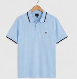 Polo da Uomo <span class=keywords><strong>Dolce</strong></span> & <span class=keywords><strong>Gabbana</strong></span> in Cotone Piqué Blu, Manica Corta, Vestibilità Regolare, Bordo a Contrasto, Logo Teschio Ricamato, Stile Preppy - Product Image 3