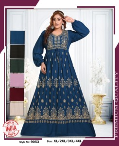 Roopali Creation Premium Rayon <b>Kaftan</b> Full Gold Embroidery Luxury Islamic Jalabiya Ankle Length <b>Long</b> Sleeve Ethnic Style - Product Image 2