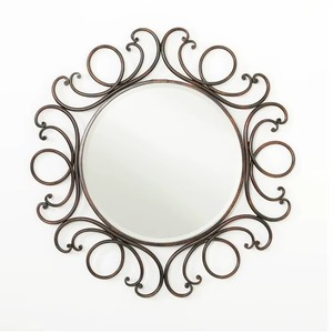 Les détails exquis les plus demandés ajoute une touche de texture et une profondeur artistique à un élégant miroir en métal. - Product Image 5