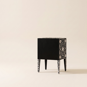 Table d'appoint en nacre avec incrustation d'os, élégante table de chevet pour chambre à coucher - Product Image 2
