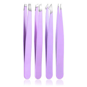 Ensemble de pinces à épiler professionnelles pour sourcils en acier inoxydable à pointe inclinée - Product Image 2