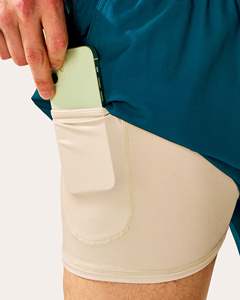 Wholesale <b>Mens</b> Custom 2 in 1 Sports <b>Shorts</b> Double Layer Premium Running Gym <b>Shorts</b> With <b>Compression</b> Inner Liner Quick Dry Fabric - Product Image 2