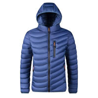 Veste matelassée à capuche gris foncé pour homme, avec poche zippée sur la poitrine, manteau thermique d'hiver, vêtements d'extérieur