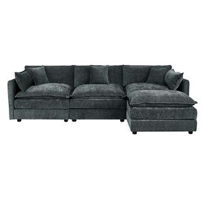 Set di Tre Chaise Longue Grigie con Poggiapiedi, Arredamento Moderno e Confortevole per la Casa, 2018 - Product Image 1