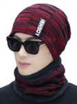 Unisex Acrylic Knit Beanie Scarf Set Star Pattern Winter Balaclava Hat <b>Neck</b> <b>Gaiter</b> for Outdoor Travel - Product Image 4