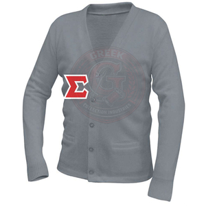 Sorority Fraternity Sigma Men's Women's <b>Acrylic</b> Knitted Cardigan Sweaters Sigma Greek <b>Letter</b> Print Casual Design Collage wear - Product Image 1