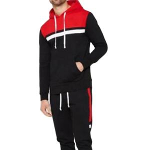 Nouvel ensemble de survêtement de sport pour homme, en coton uni, léger et respirant, avec capuche, pour l'hiver, noir, vente en gros - Product Image 1
