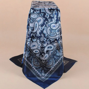 Foulard carré en soie de luxe pour femmes, 90x90cm, foulard en satin, bandana doux, hijab, foulard pour cheveux pour dames - Product Image 3