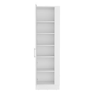 Armadio portaoggetti multiuso Fairfield a 6 ripiani con ganci per scope, bianco - Scaffali da garage Depo E Shop - Product Image 4