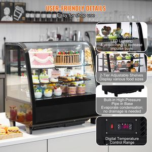 Vetrina Refrigerata Commerciale a 2 Ripiani da Banco, 3.5 Cu.Ft./100L, con Illuminazione LED - Product Image 5