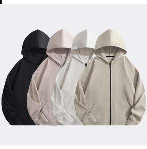 เสื้อฮู้ดดี้ผ้าเทอร์รี่ฟลีซแบบสวมหัว สกรีนโลโก้ตามสั่ง ผ้าฝ้าย 100% สไตล์ลำลอง หนานุ่ม ใส่ได้ทั้งชายและหญิง แบบซิป - Product Image 1