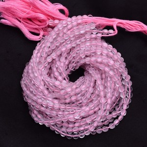 AAA+ <b>Rose</b> Quartz 3mm-4mm Faceted Coin Briolette Beads Natural Pink Quartz Semi Precious Gemstone Fancy Loose Beads For Jewelry - Product Image 1