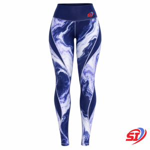 Women’s Marble Pulse <b>Compression</b> <b>Leggings</b> High Waist Quick Dry Training Tights - Product Image 6