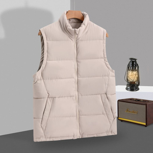 Custom OEM <b>Men</b> Loose Fit Hooded Puffer Vest Honeycomb Heat Lining Bodywarmer - Product Image 2
